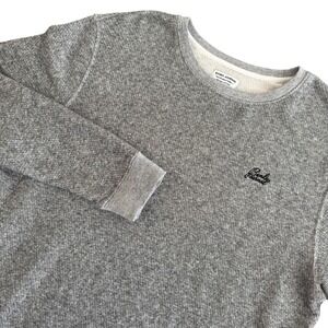 Banks Journal Large Gray Heathered Organic Cotton Crew Neck L/S Men's Sweatshirt